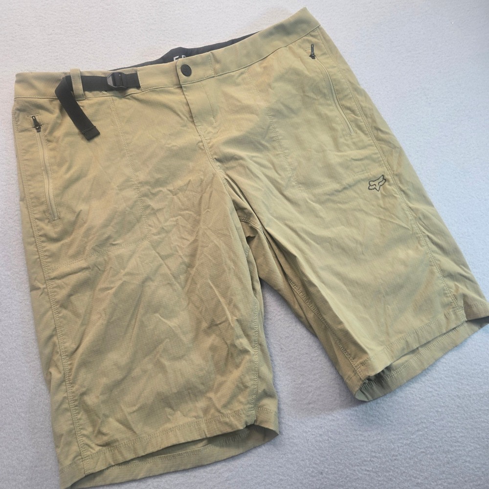 Fox Racing Ranger Mountain Bike Shorts Mens XL Khaki Tan  Trail Belted